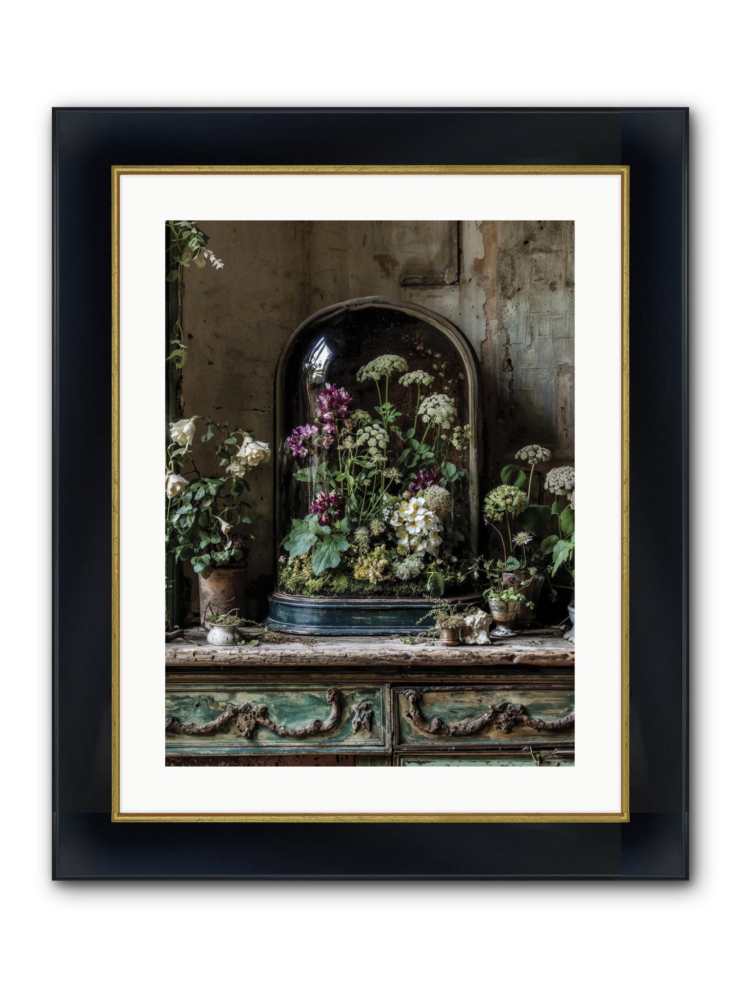 Lucid Dream Conservatory Framed Print - Wide Black w/Gold 18x24