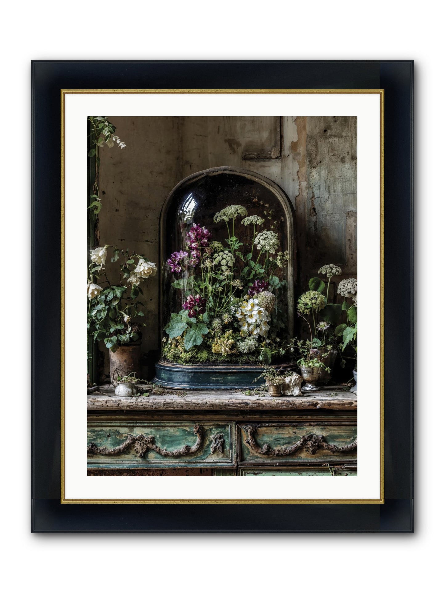 Lucid Dream Conservatory Framed Print - Wide Black w/Gold 24x32