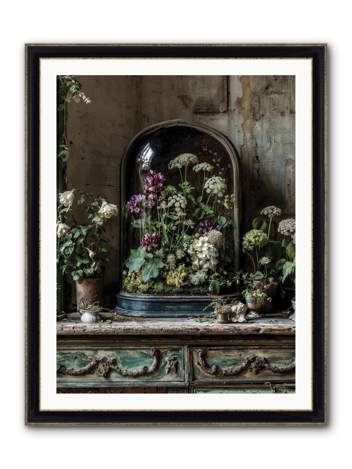 Lucid Dream Conservatory Framed Print - Black & Gold 30x40