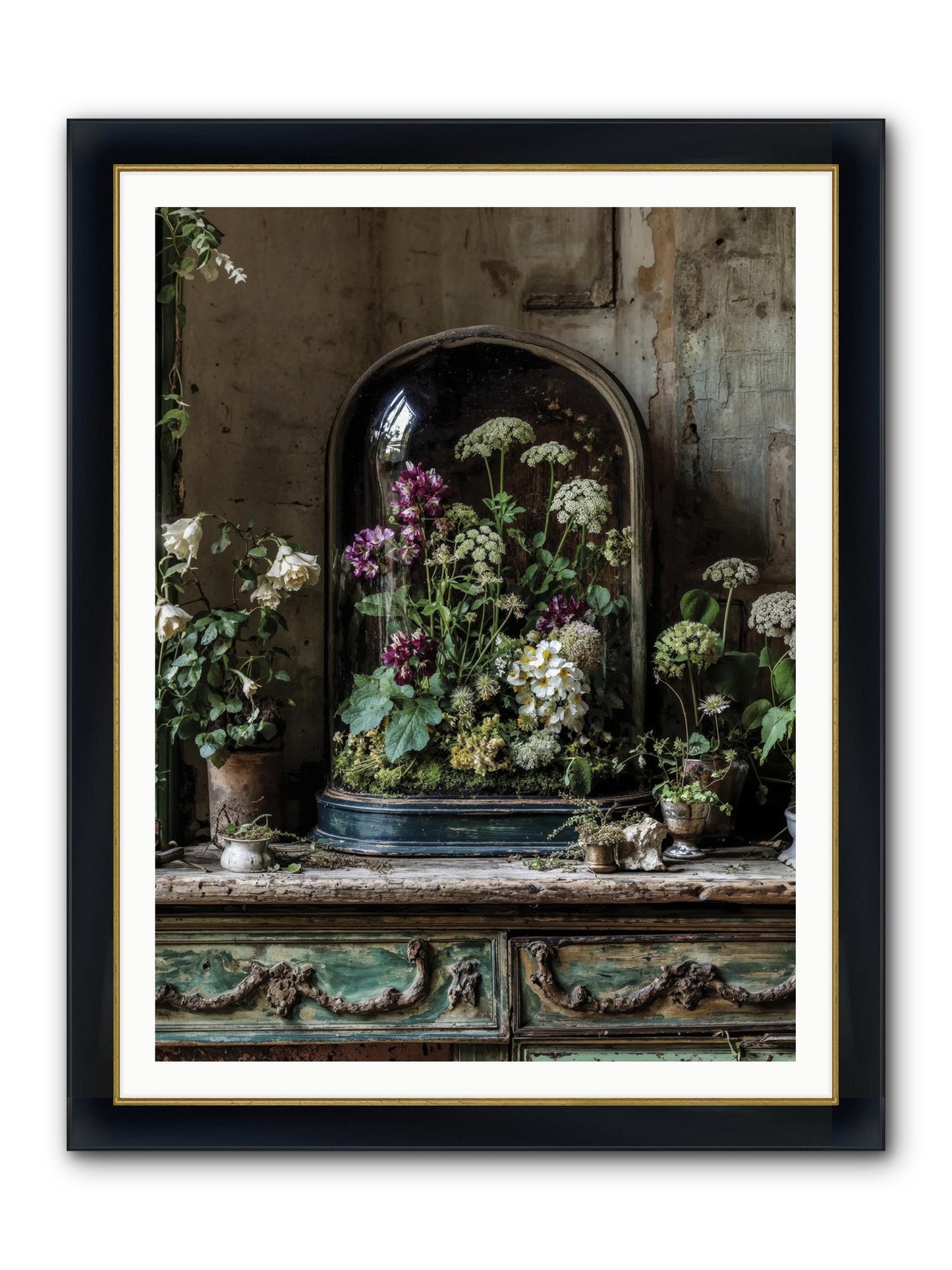 Lucid Dream Conservatory Framed Print - Wide Black w/Gold 36x48