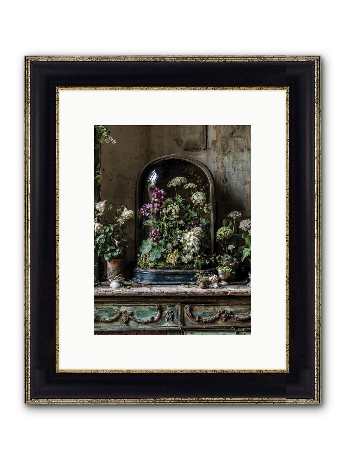 Lucid Dream Conservatory Framed Print - Black & Gold 9x12