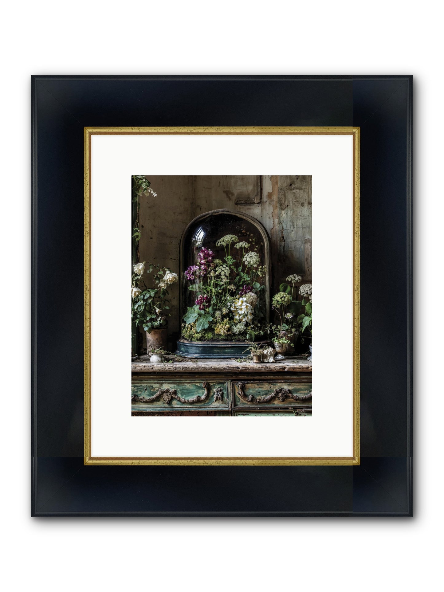 Lucid Dream Conservatory Framed Print - Wide Black w/Gold 9x12