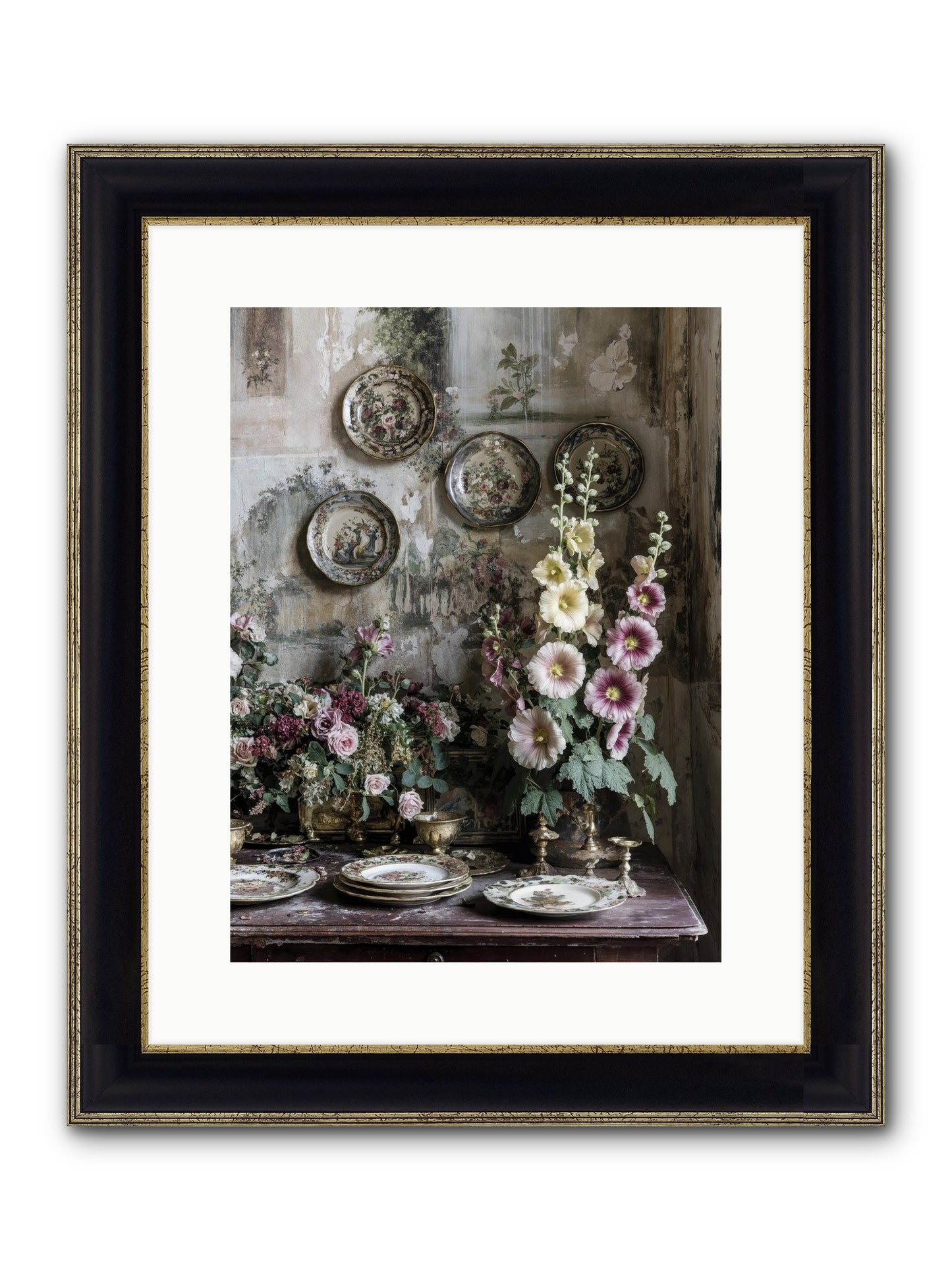 Lucille Framed Print - Black & Gold 12x16