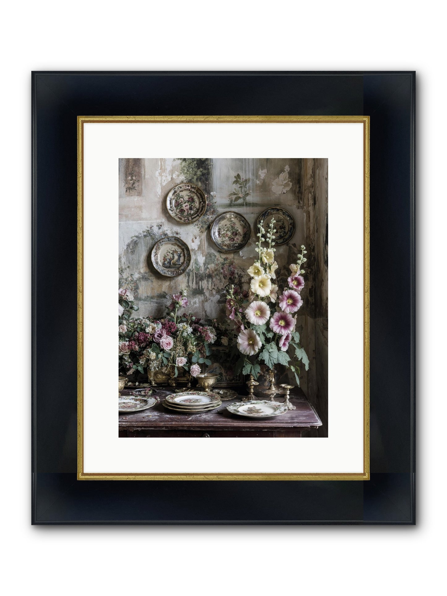 Lucille Framed Print - Wide Black w/Gold 12x16