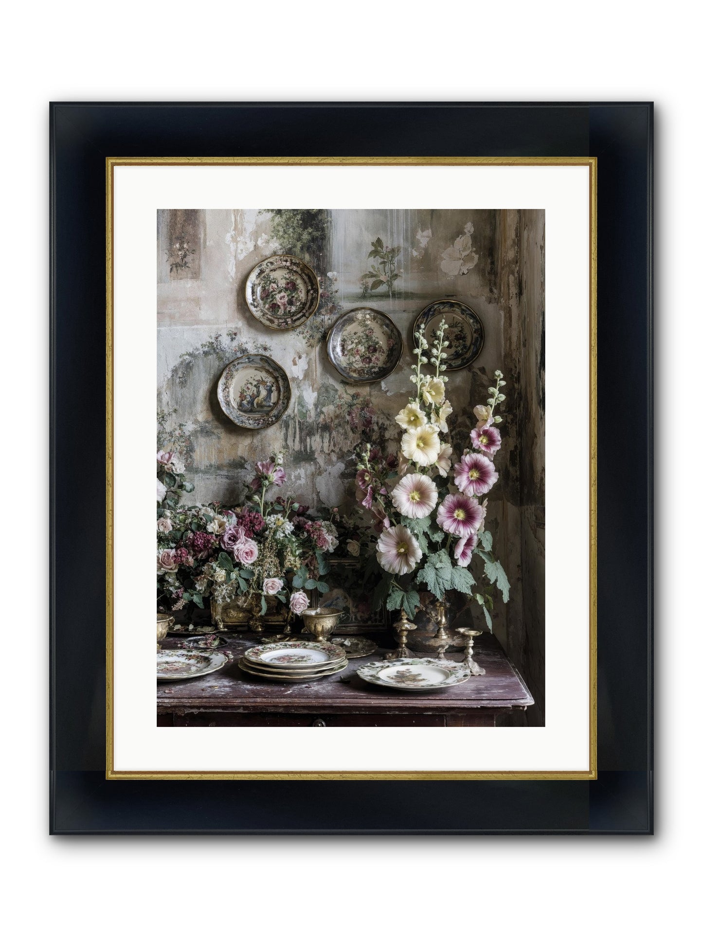 Lucille Framed Print - Wide Black w/Gold 18x24