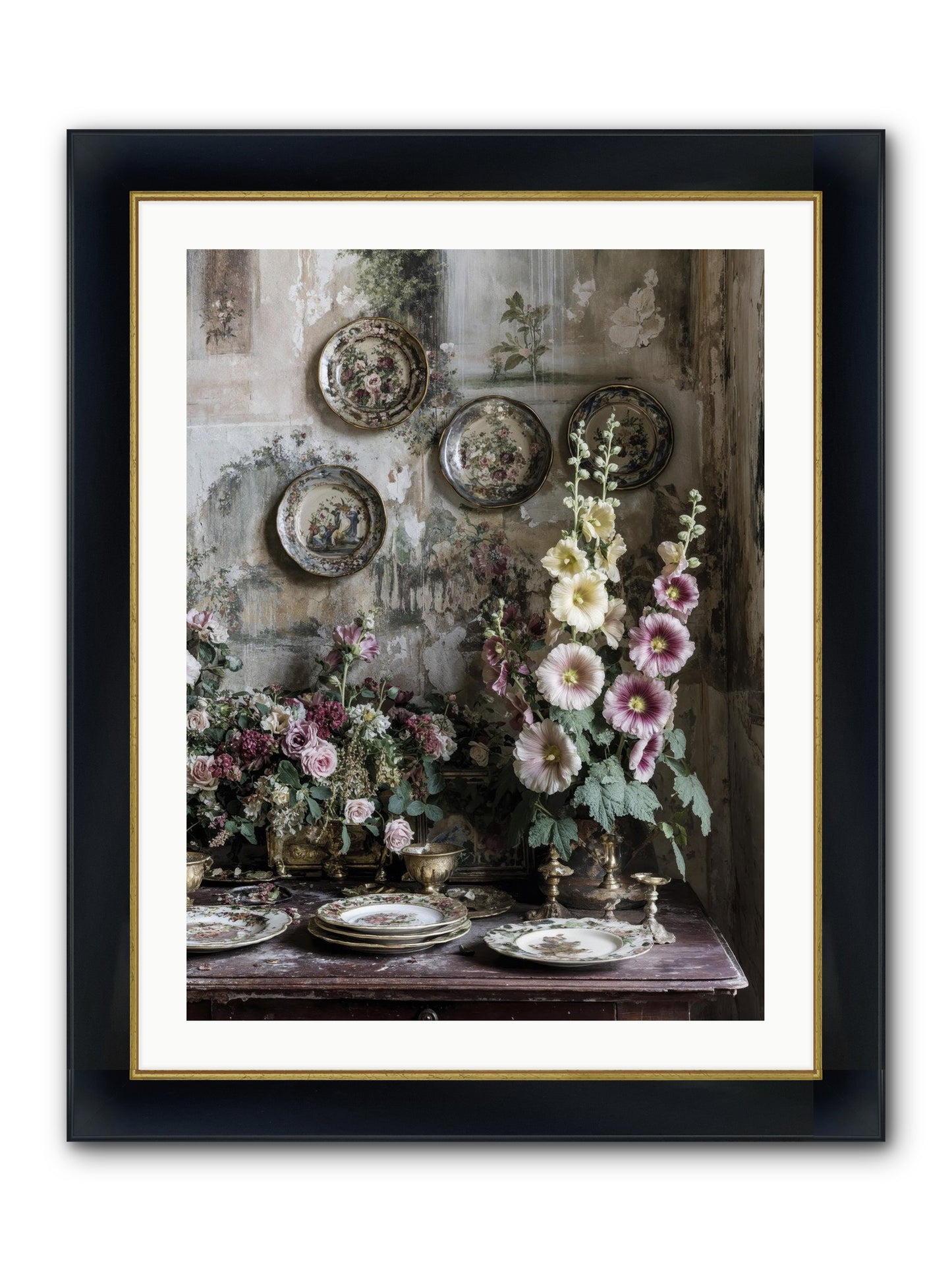 Lucille Framed Print - Wide Black w/Gold 24x32