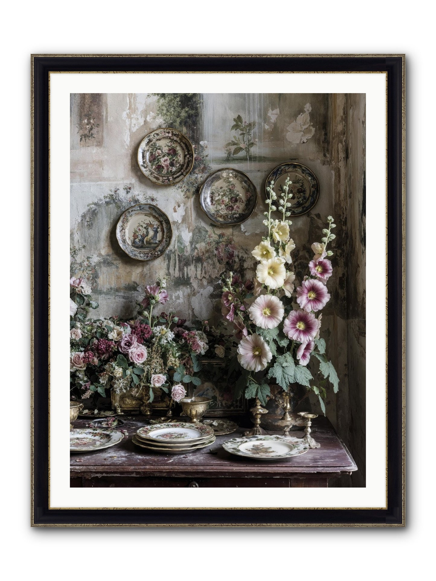 Lucille Framed Print - Black & Gold 30x40