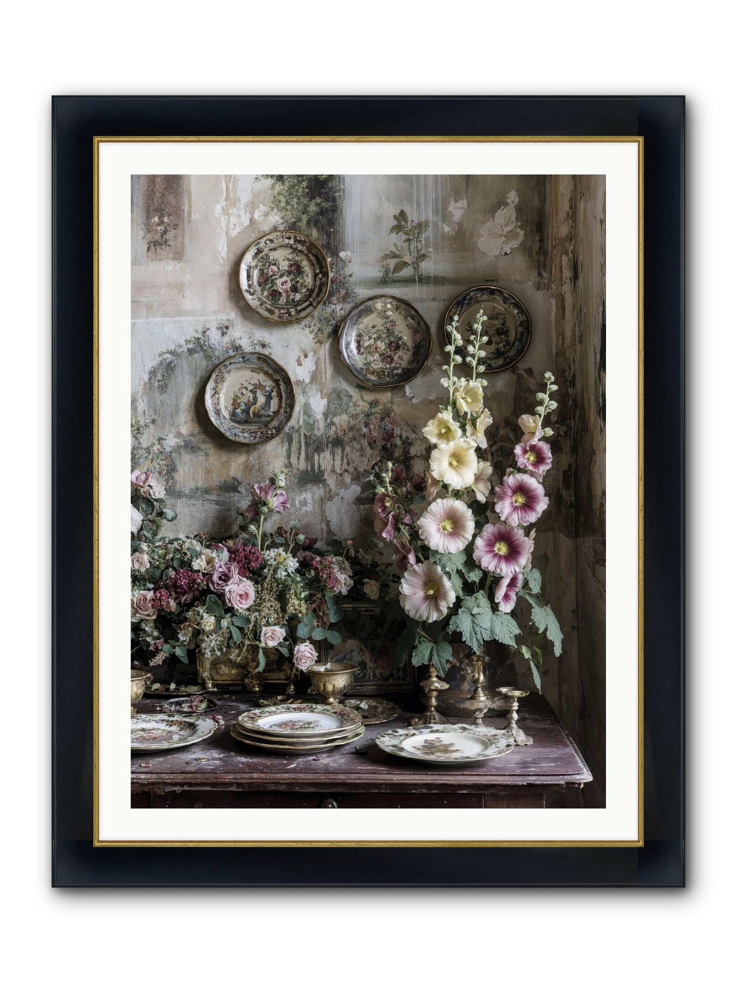 Lucille Framed Print - Wide Black w/Gold 30x40