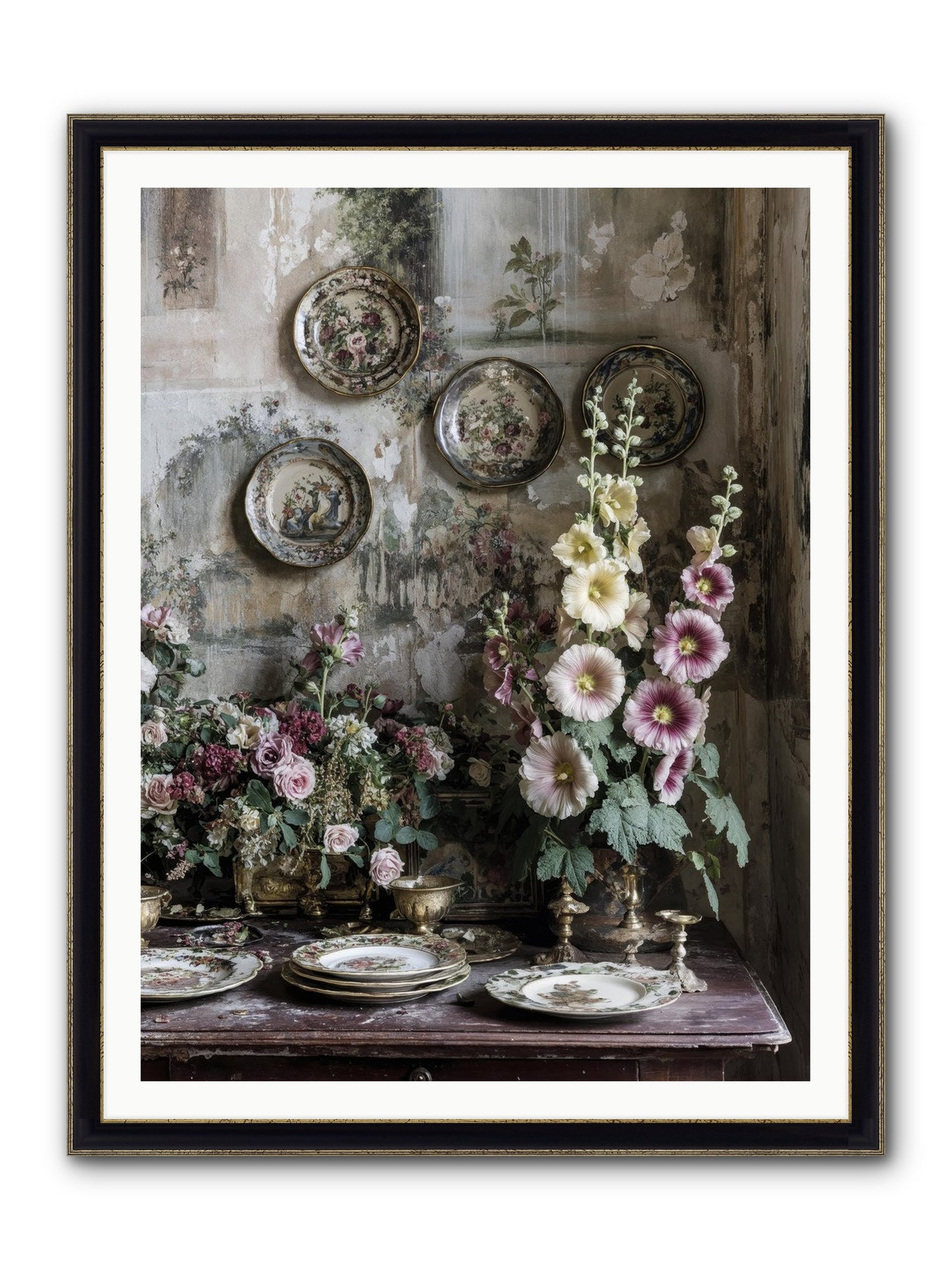 Lucille Framed Print - Black & Gold 36x48