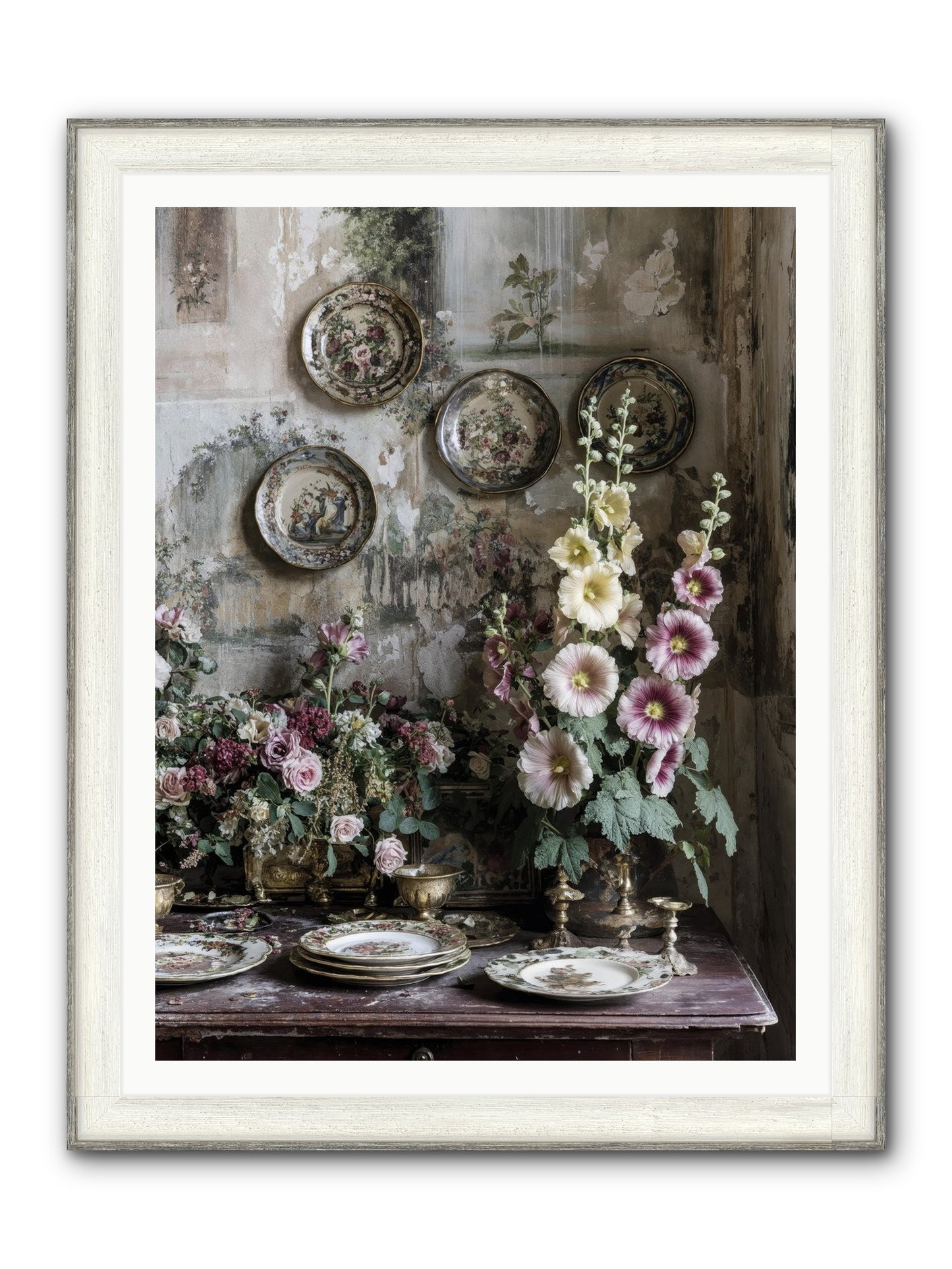 Lucille Framed Print - Driftwood White 36x48