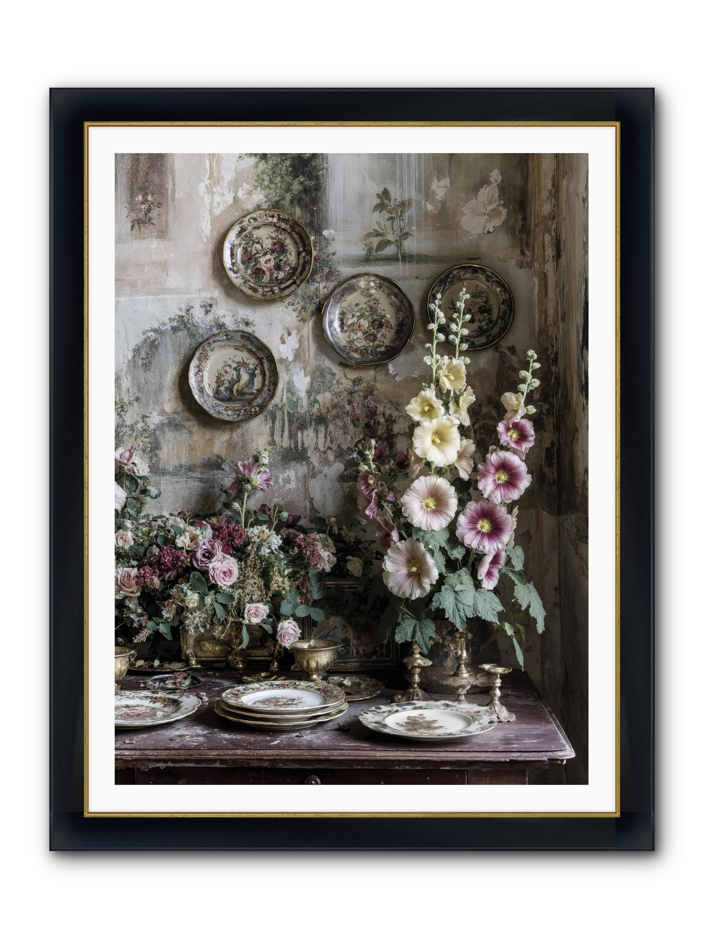 Lucille Framed Print - Wide Black w/Gold 36x48