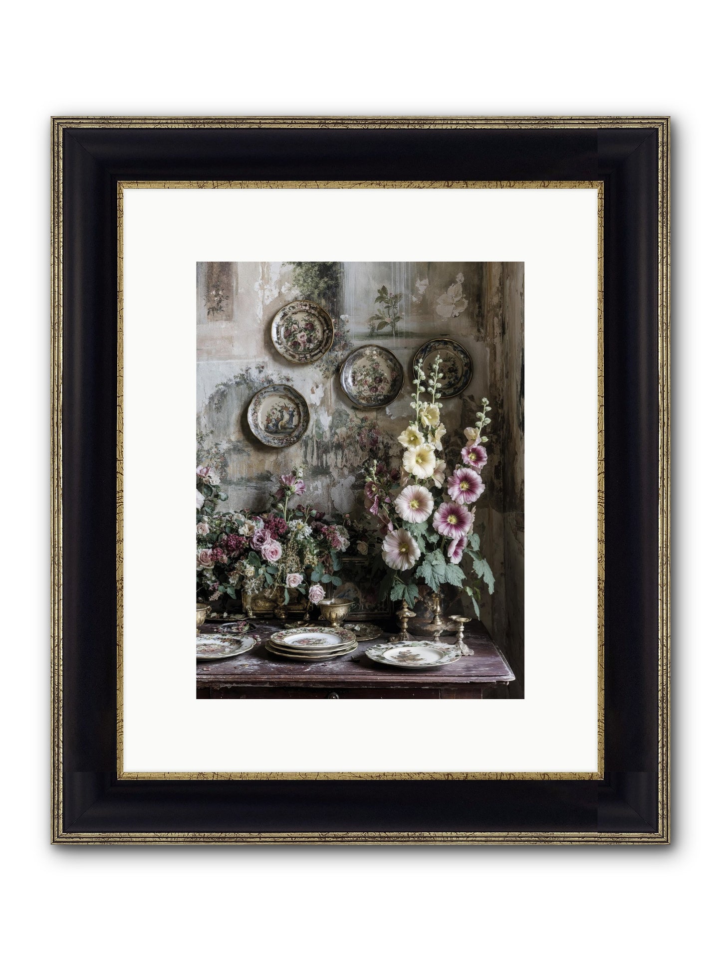 Lucille Framed Print - Black & Gold 9x12