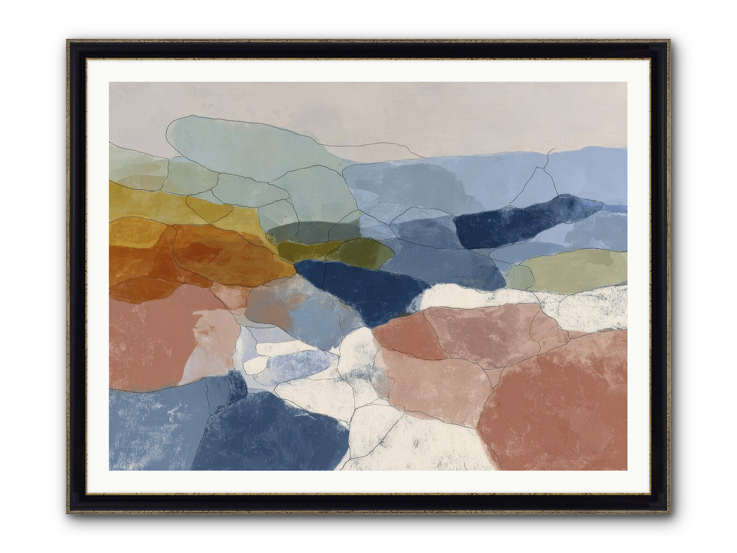 Lumenary Framed Print - Black & Gold 48x36