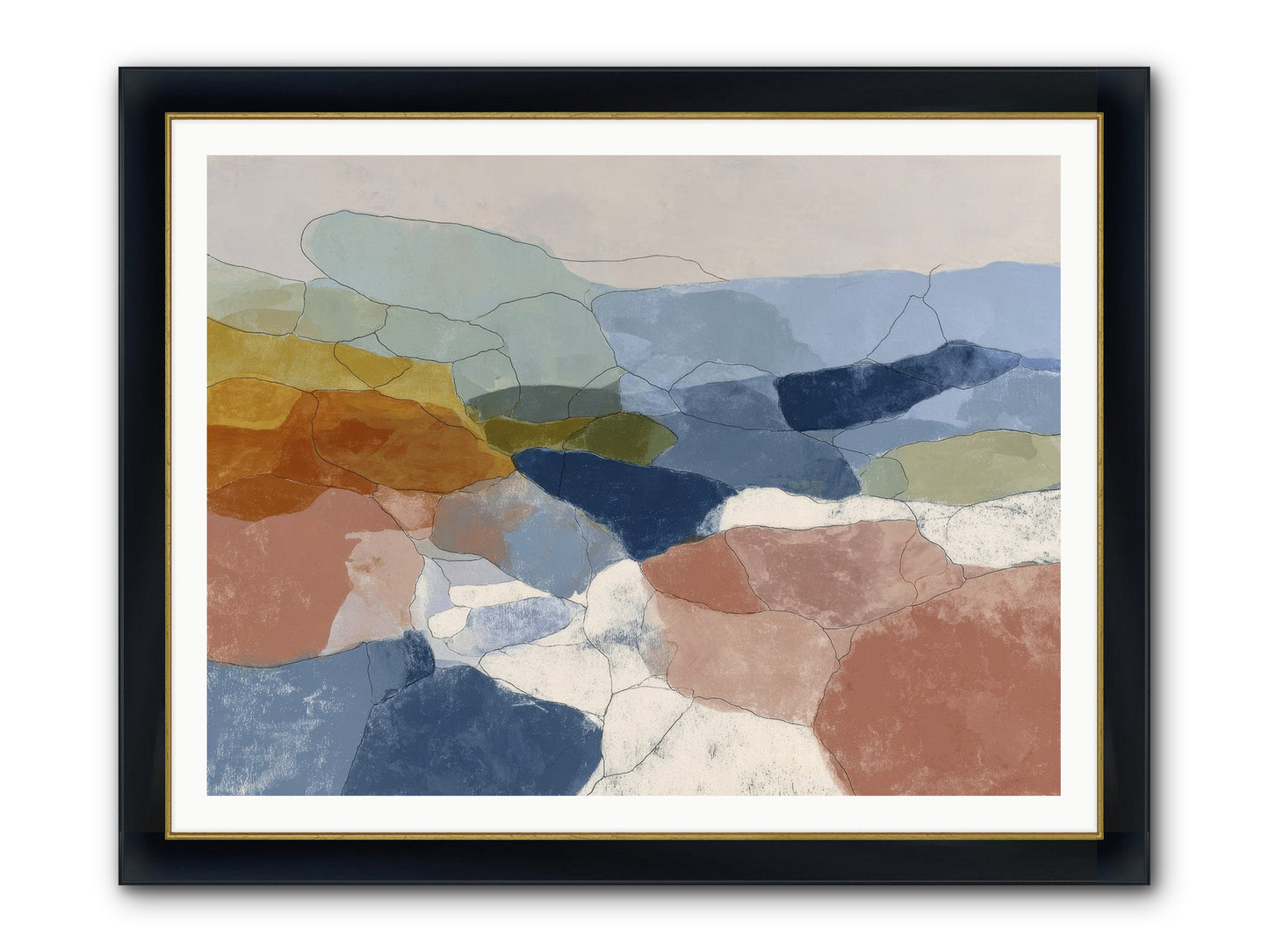 Lumenary Framed Print - Wide Black w/Gold 48x36