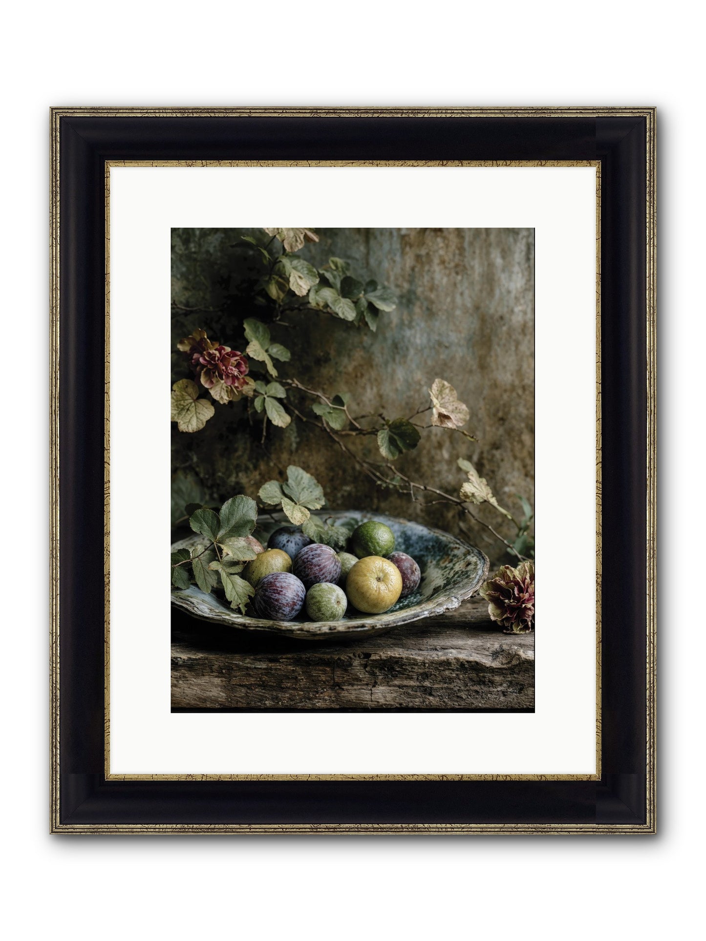 Luminous Framed Print - Black & Gold 12x16