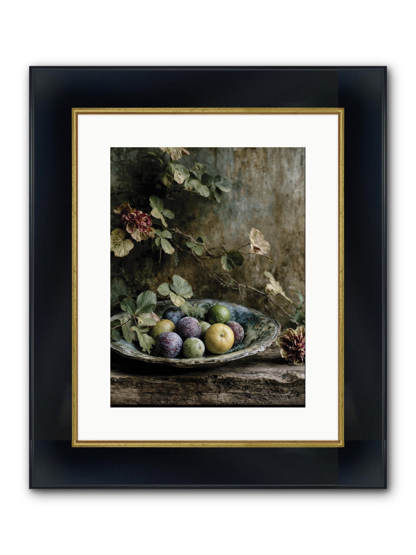 Luminous Framed Print - Wide Black w/Gold 12x16