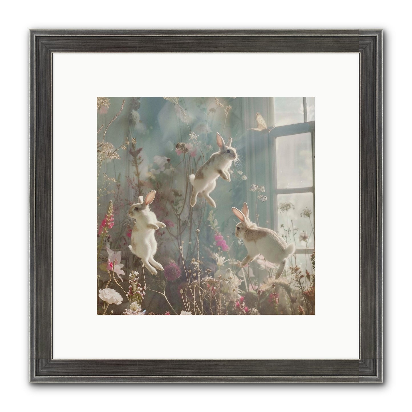 Luminous Glee Framed Print - Slimwoods Black/Silver 10x10