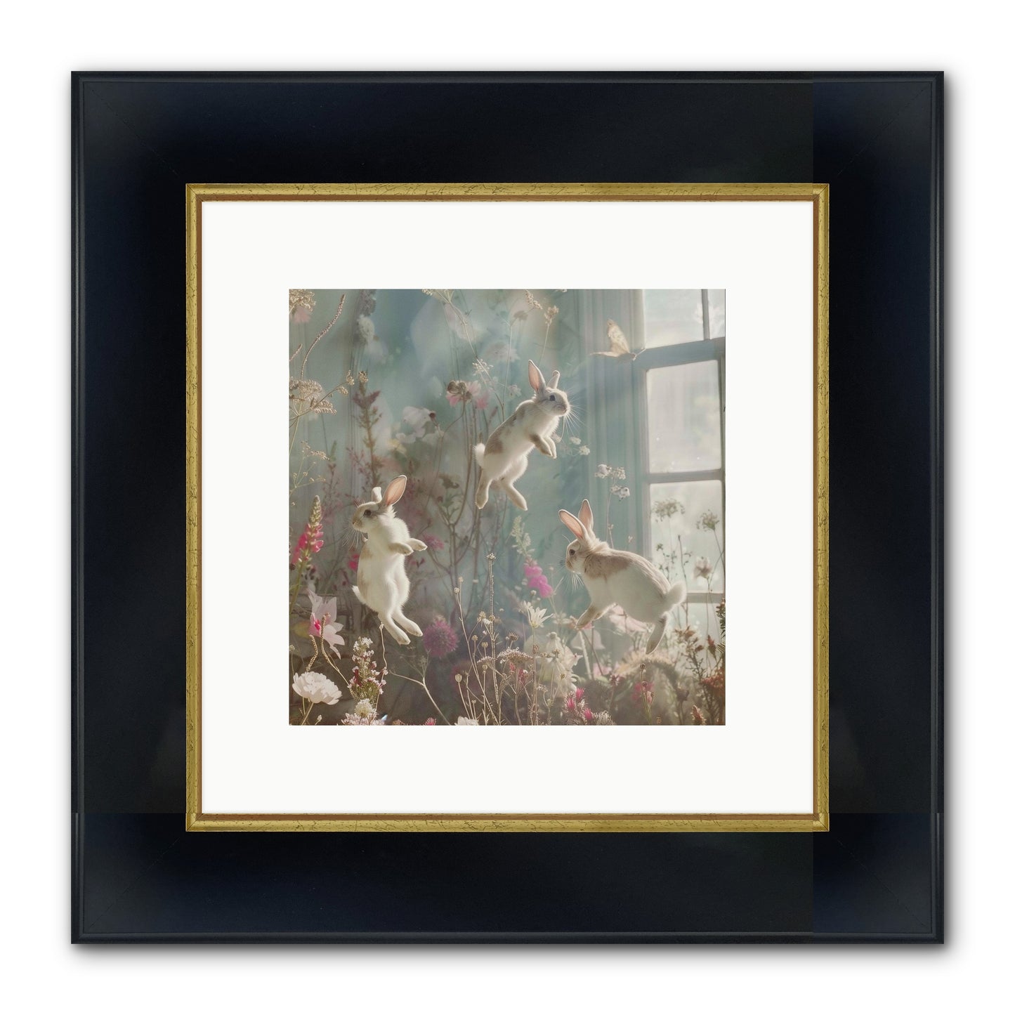 Luminous Glee Framed Print - Wide Black w/Gold 10x10