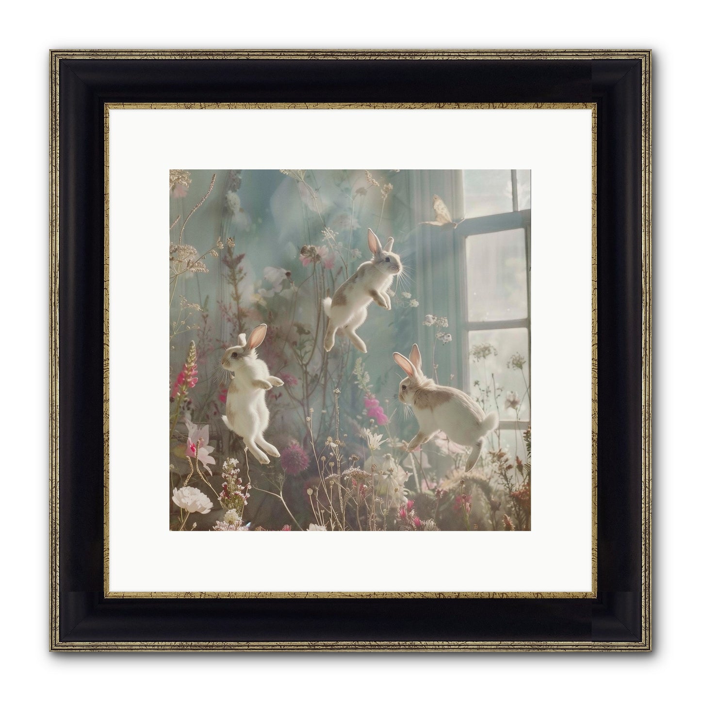 Luminous Glee Framed Print - Black & Gold 12x12