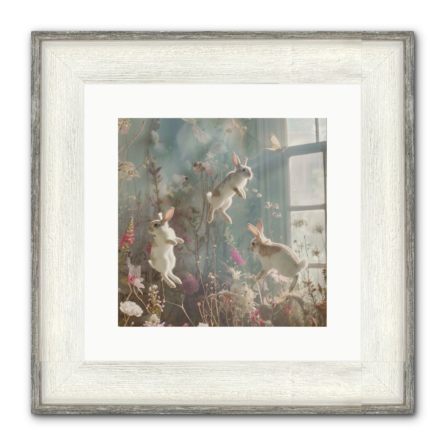Luminous Glee Framed Print - Driftwood White 12x12
