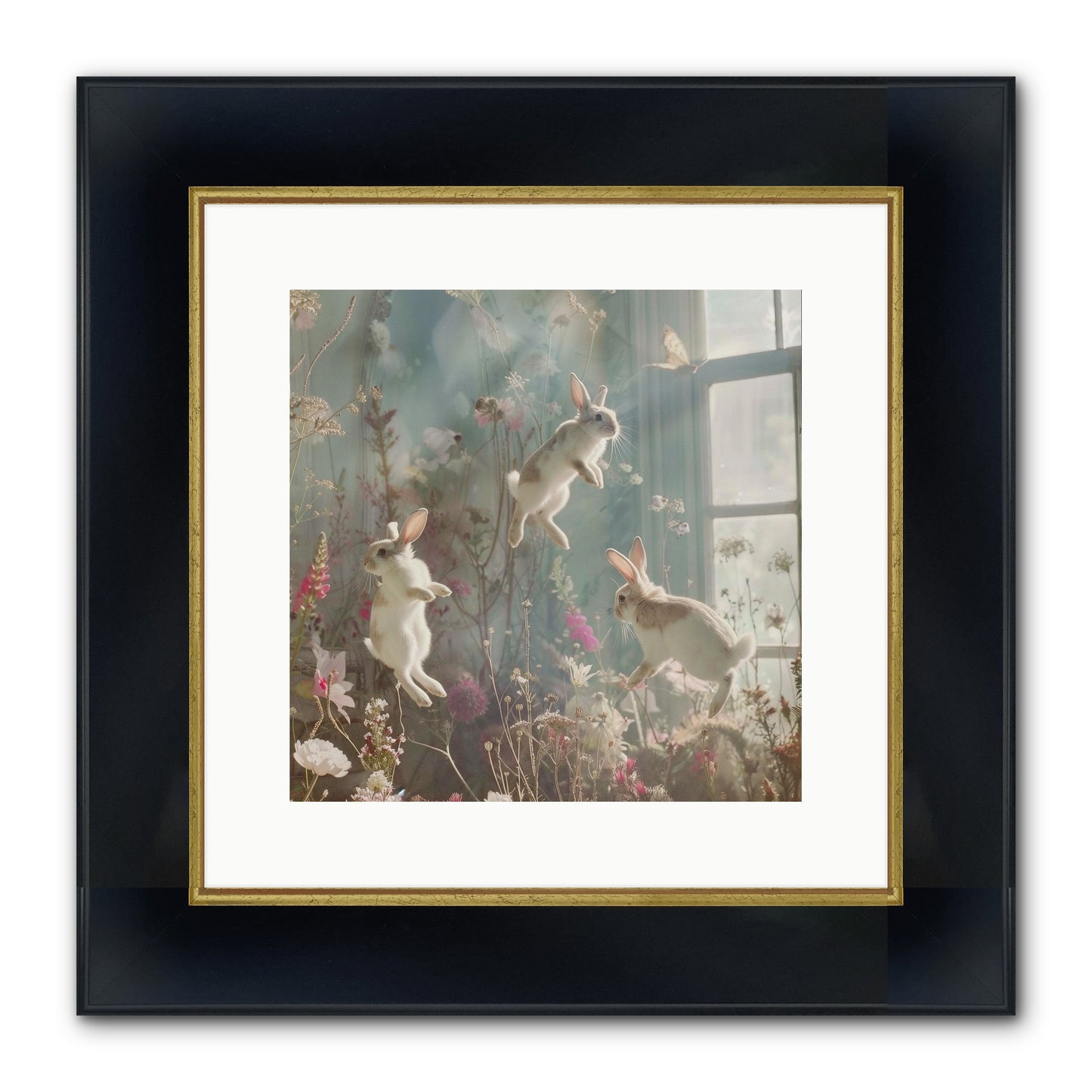 Luminous Glee Framed Print - Wide Black w/Gold 12x12
