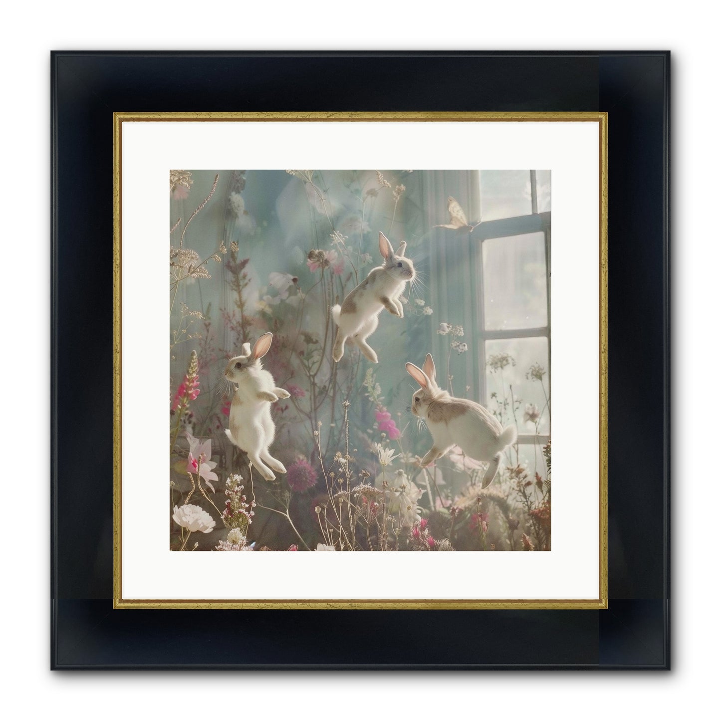 Luminous Glee Framed Print - Wide Black w/Gold 16x16