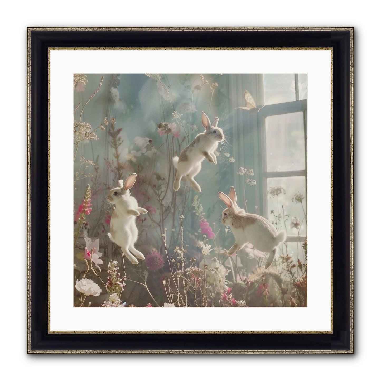 Luminous Glee Framed Print - Black & Gold 20x20