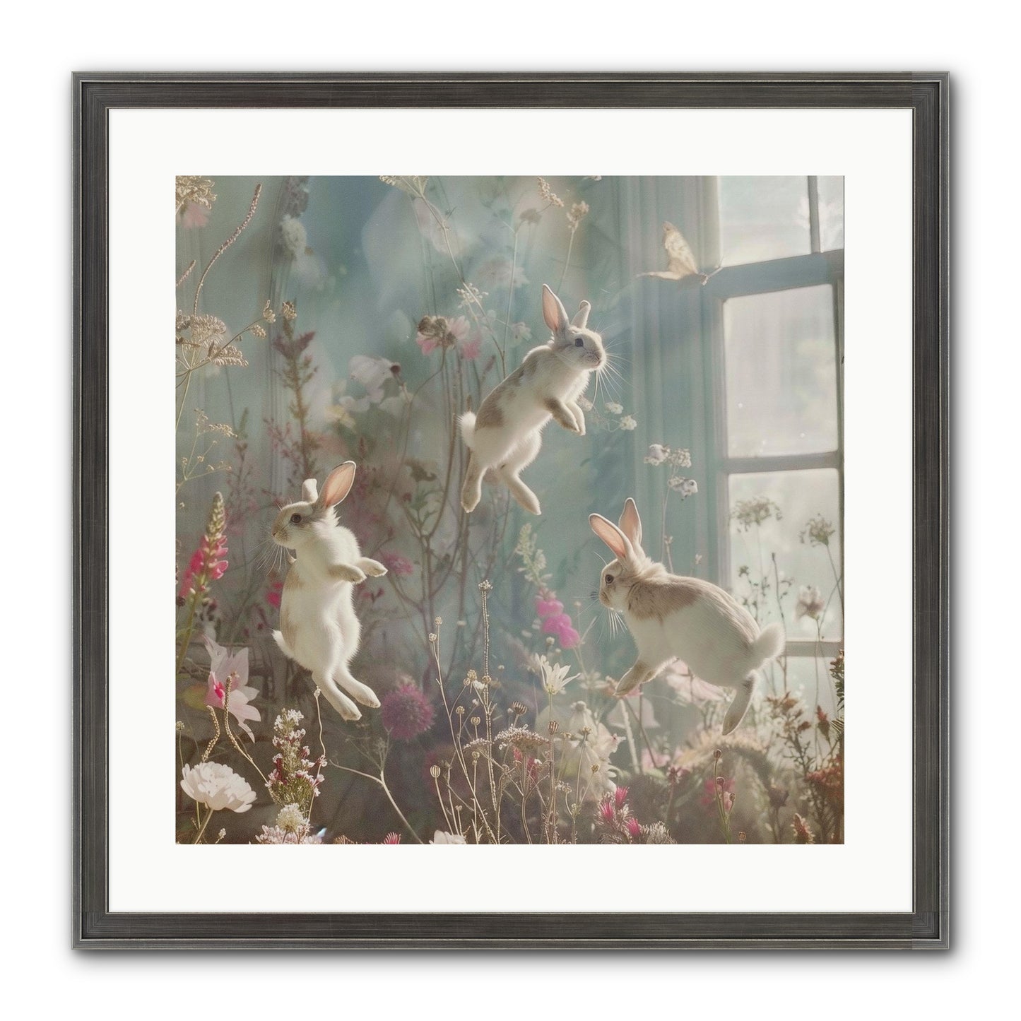 Luminous Glee Framed Print - Slimwoods Black/Silver 20x20