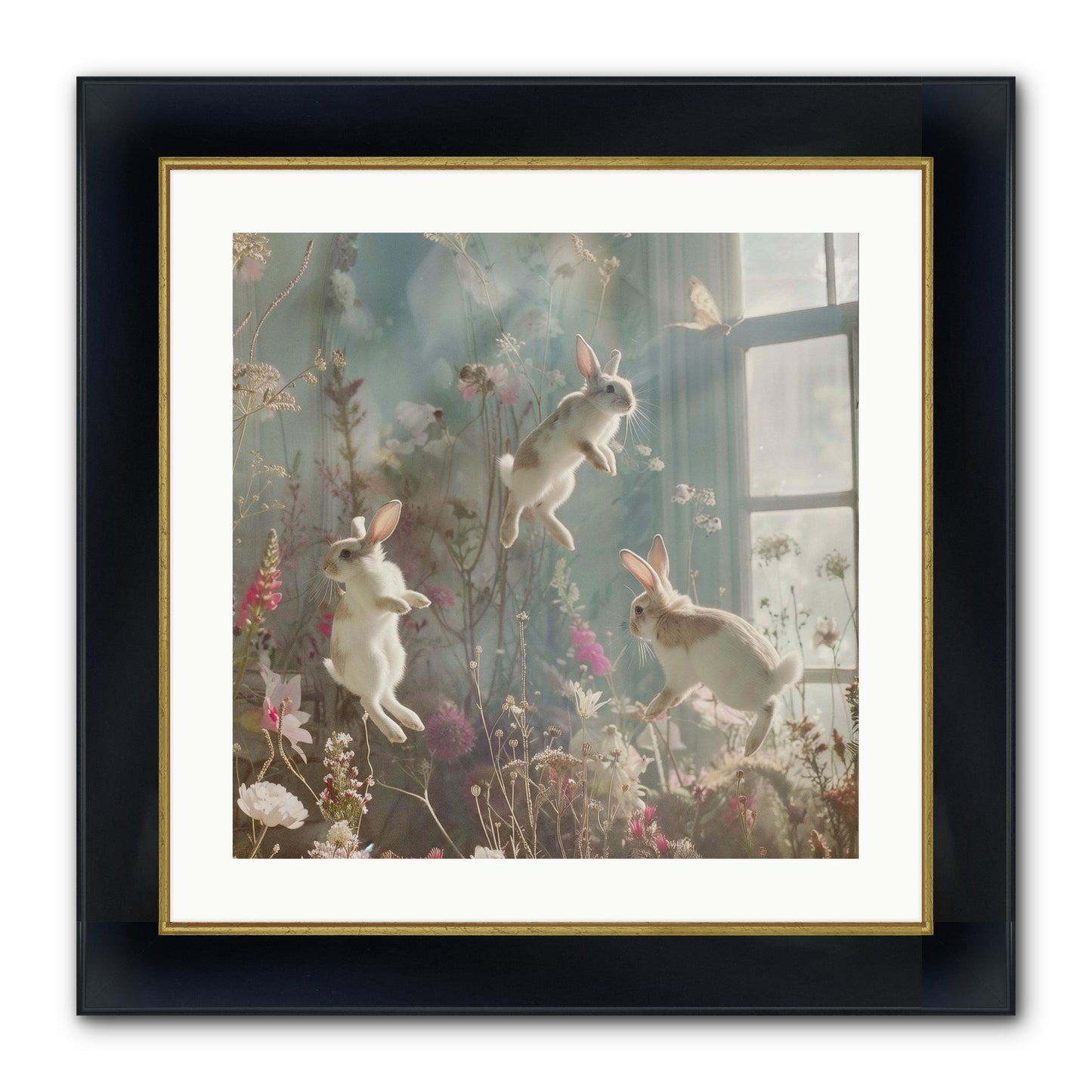 Luminous Glee Framed Print - Wide Black w/Gold 20x20