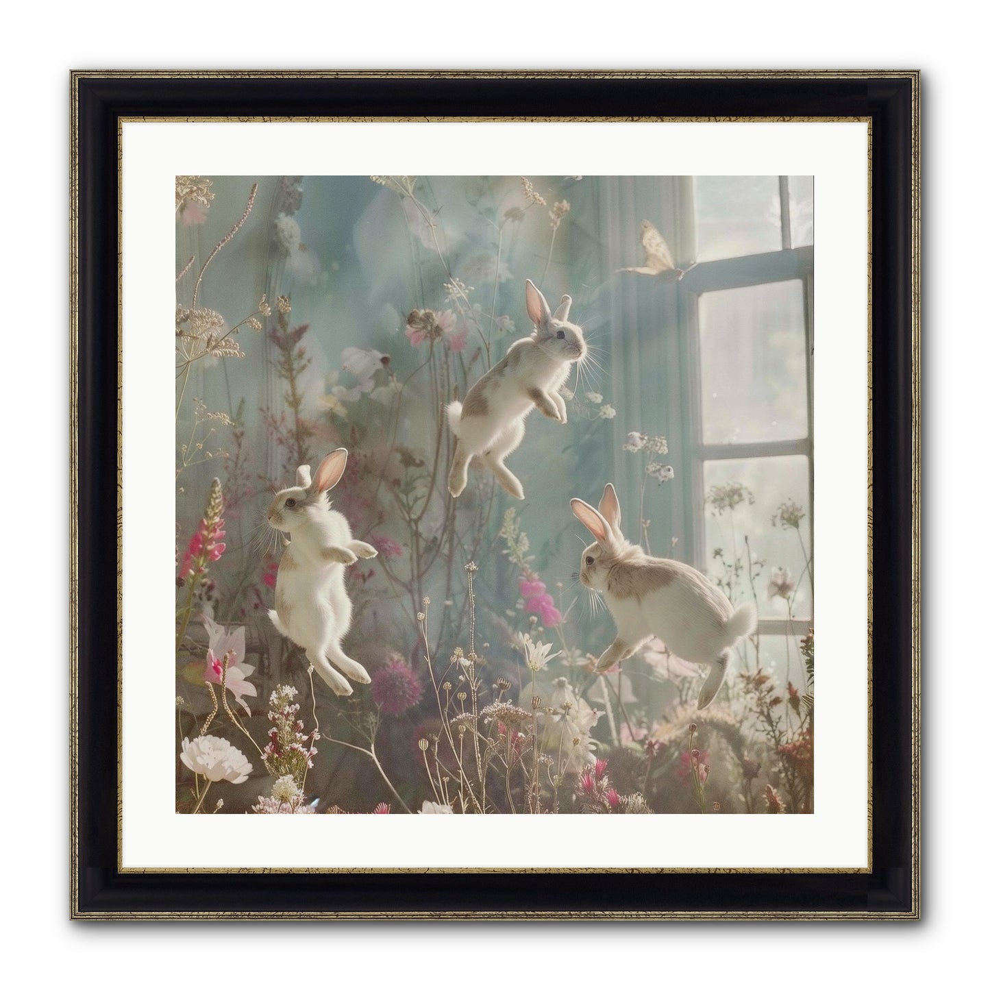 Luminous Glee Framed Print - Black & Gold 24x24