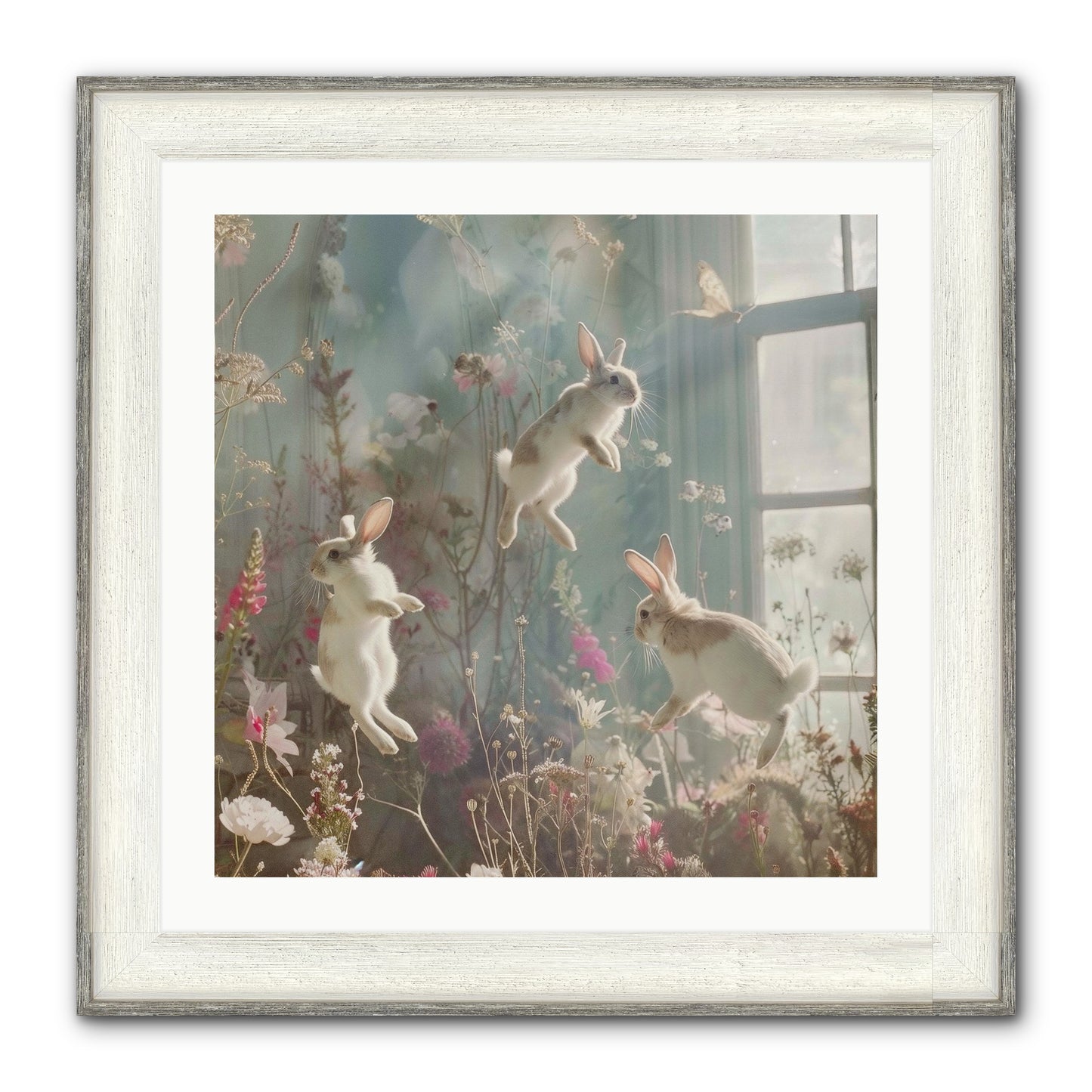 Luminous Glee Framed Print - Driftwood White 24x24