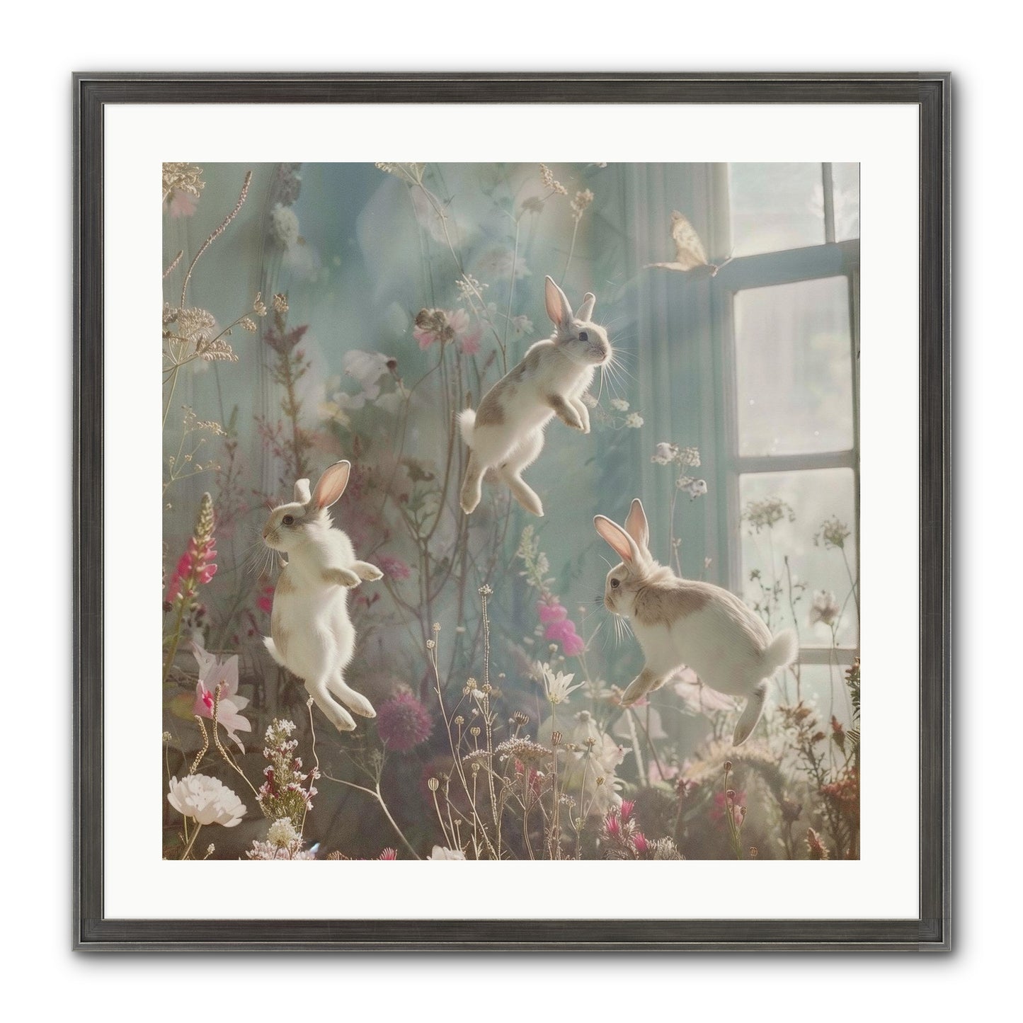 Luminous Glee Framed Print - Slimwoods Black/Silver 24x24