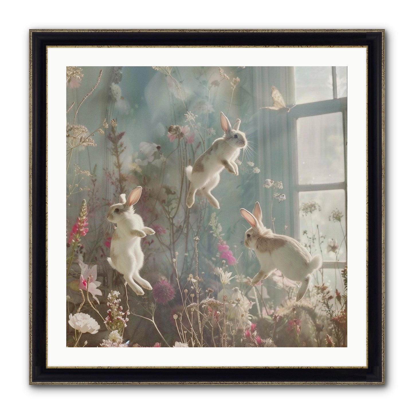 Luminous Glee Framed Print - Black & Gold 30x30
