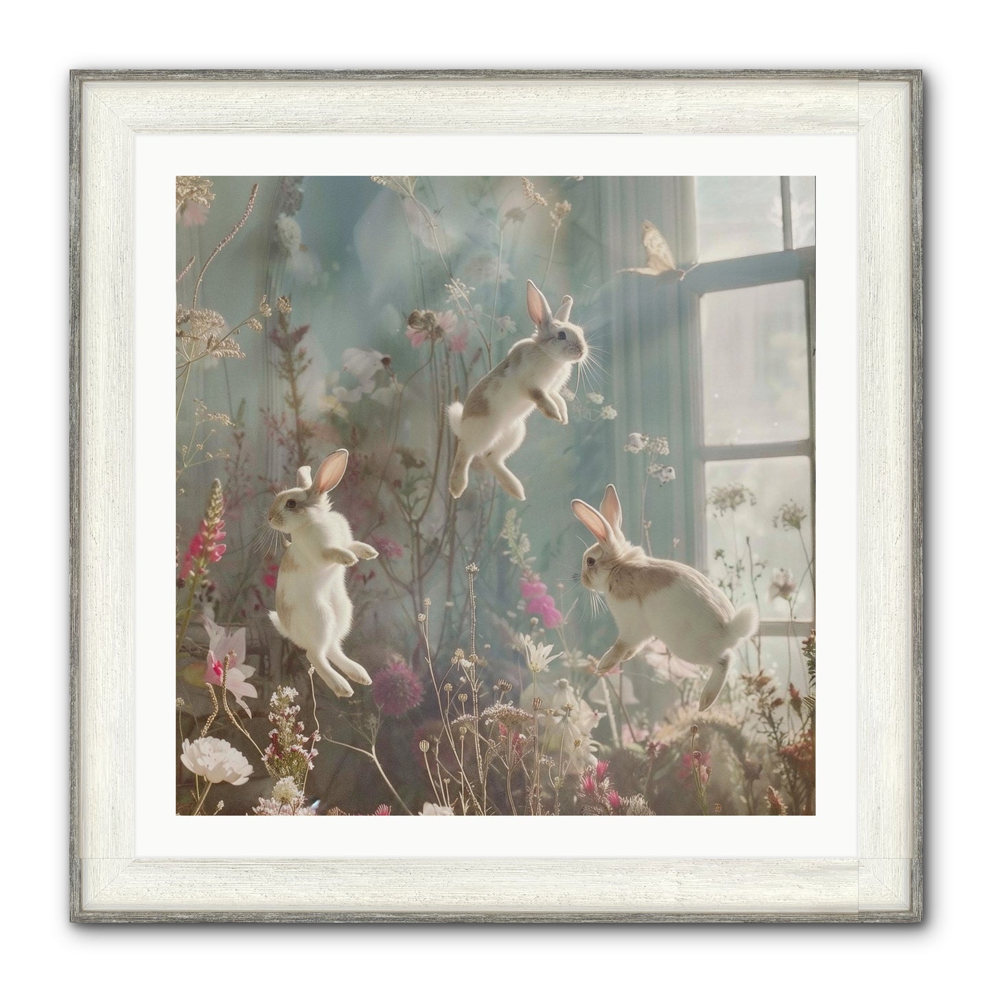 Luminous Glee Framed Print - Driftwood White 30x30