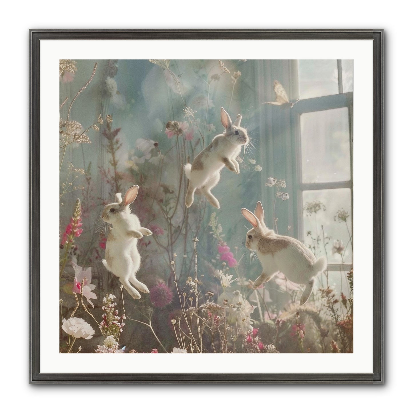 Luminous Glee Framed Print - Slimwoods Black/Silver 30x30