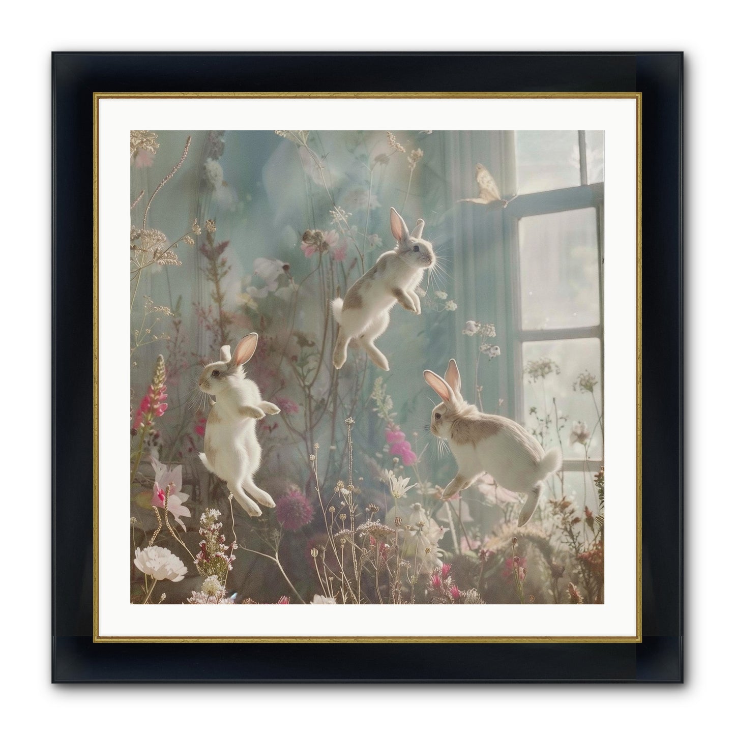 Luminous Glee Framed Print - Wide Black w/Gold 30x30