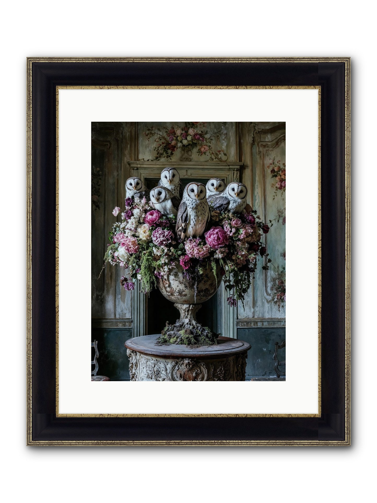 Luminous Pause Framed Print - Black & Gold 12x16