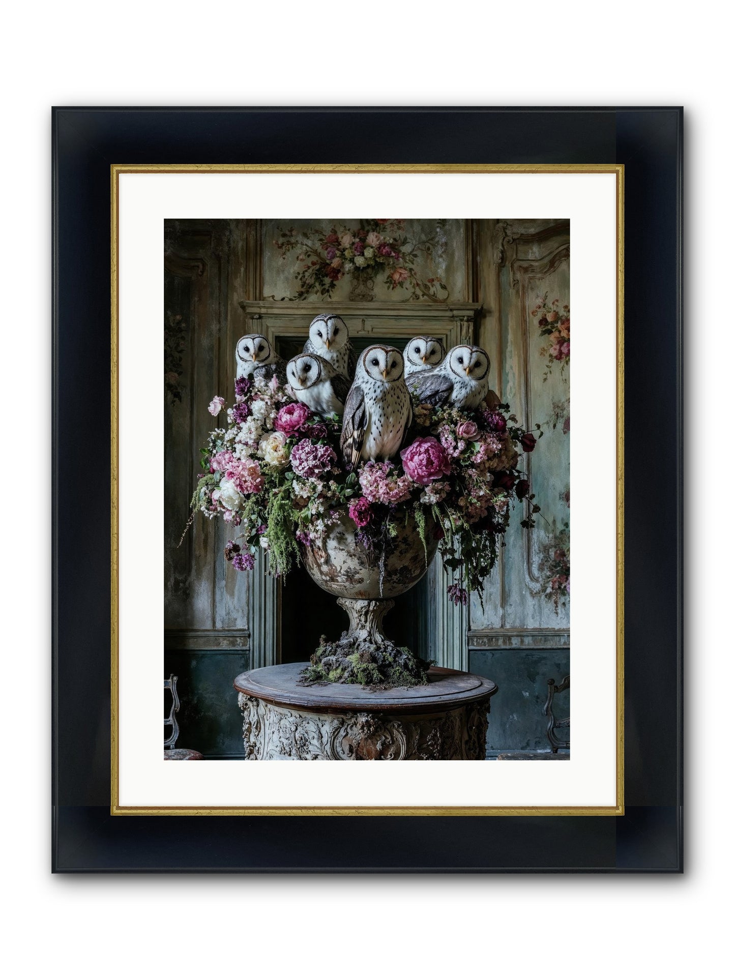 Luminous Pause Framed Print - Wide Black w/Gold 18x24