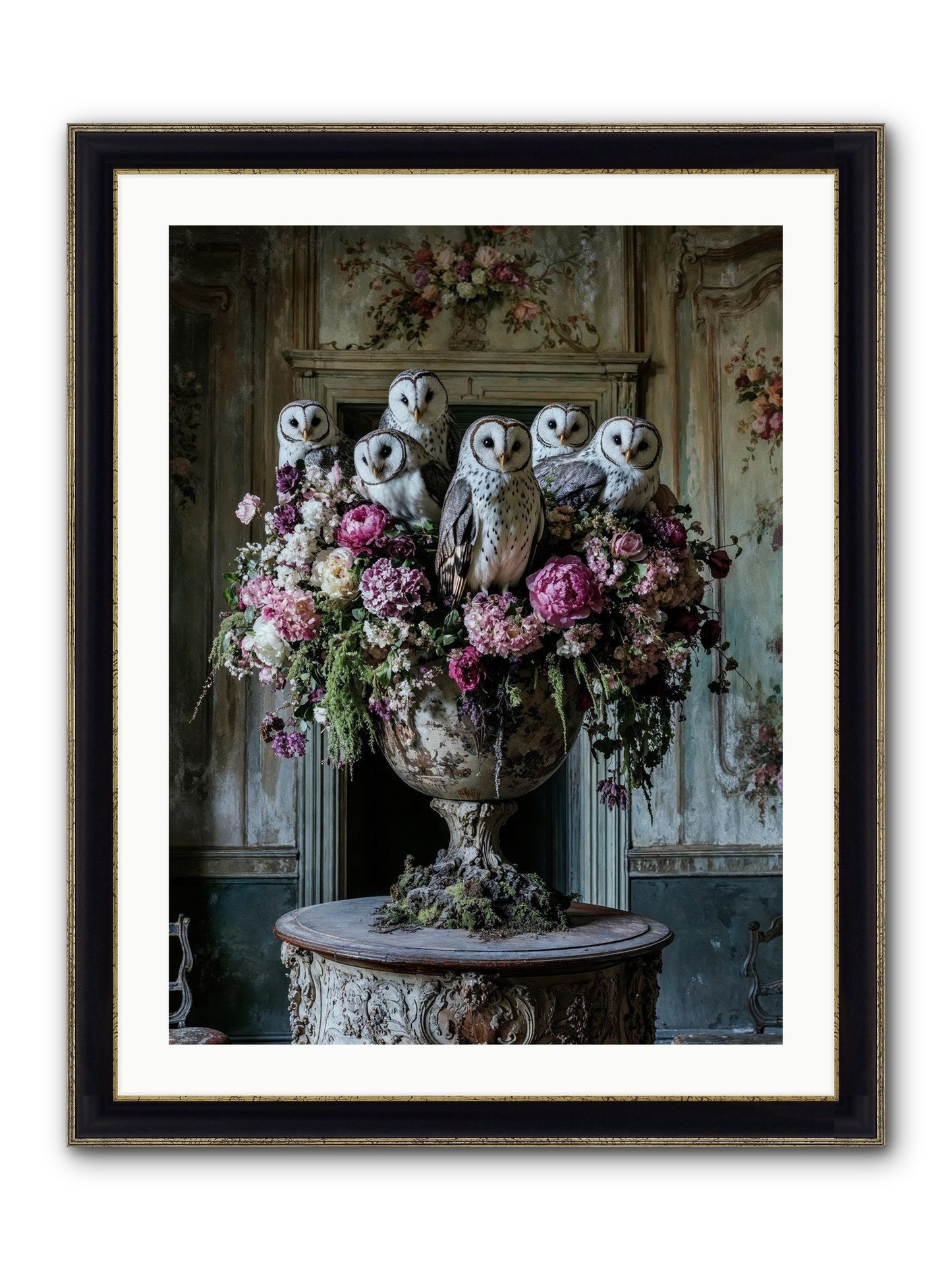 Luminous Pause Framed Print - Black & Gold 24x32