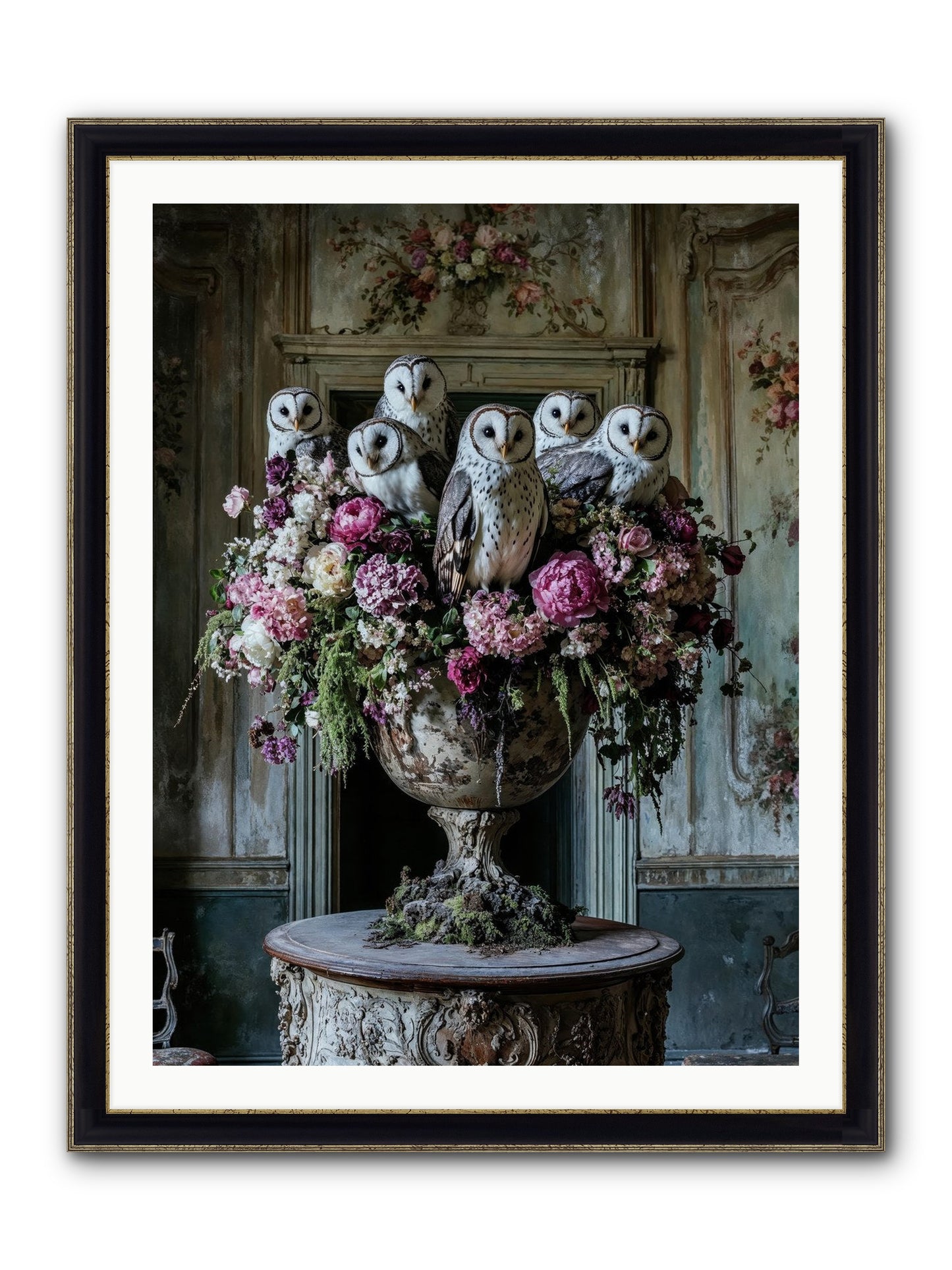 Luminous Pause Framed Print - Black & Gold 30x40