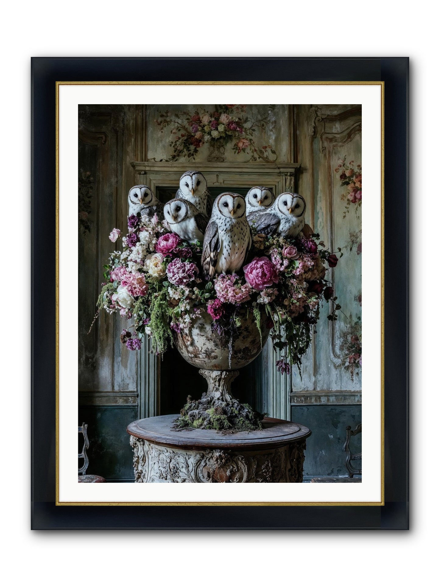 Luminous Pause Framed Print - Wide Black w/Gold 30x40