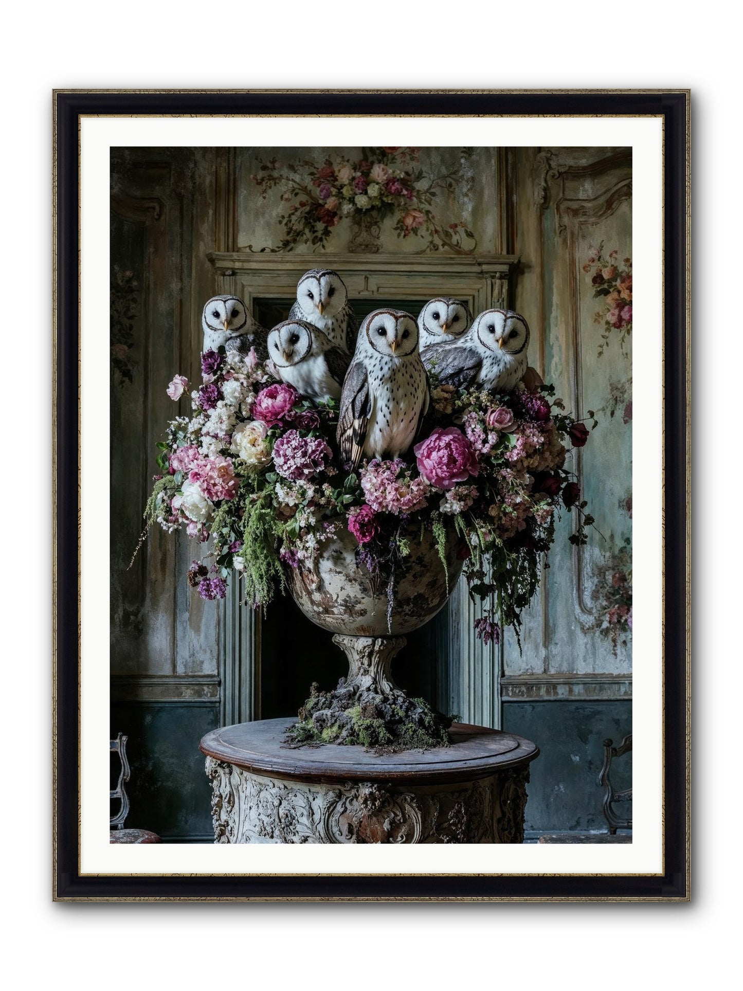 Luminous Pause Framed Print - Black & Gold 36x48