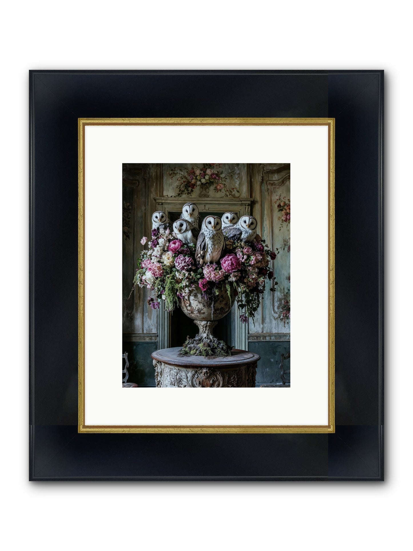 Luminous Pause Framed Print - Wide Black w/Gold 9x12