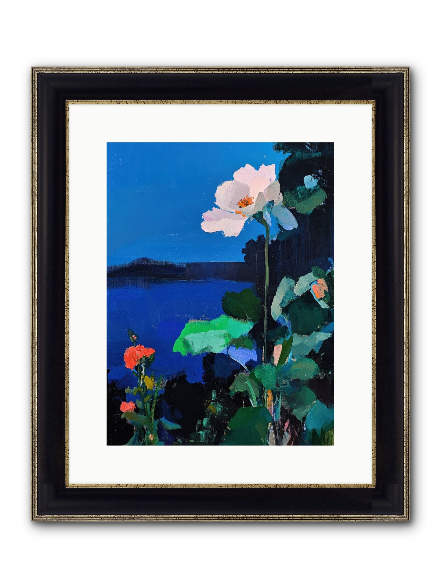 Luminous Reverie Framed Print - Black & Gold 12x16