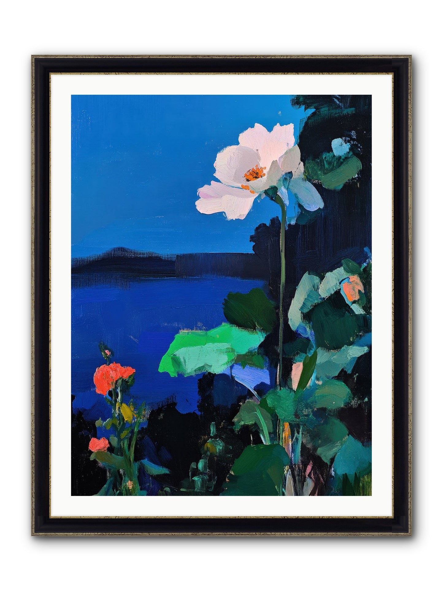 Luminous Reverie Framed Print - Black & Gold 30x40