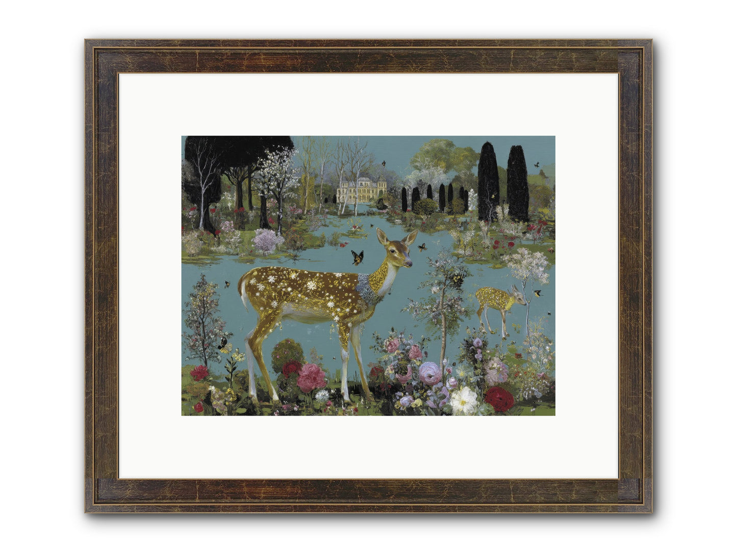 Luminous Whispers Framed Print - Slimwoods Black/Gold 12x9