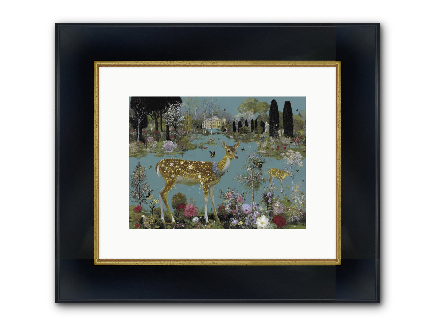 Luminous Whispers Framed Print - Wide Black w/Gold 12x9