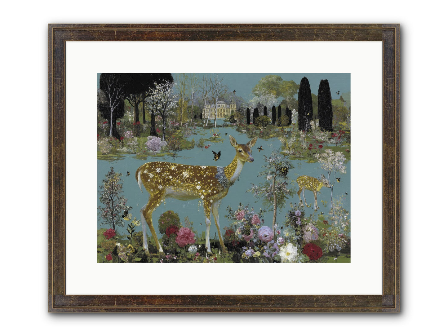 Luminous Whispers Framed Print - Slimwoods Black/Gold 16x12