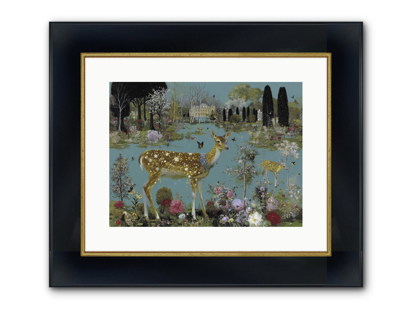 Luminous Whispers Framed Print - Wide Black w/Gold 16x12
