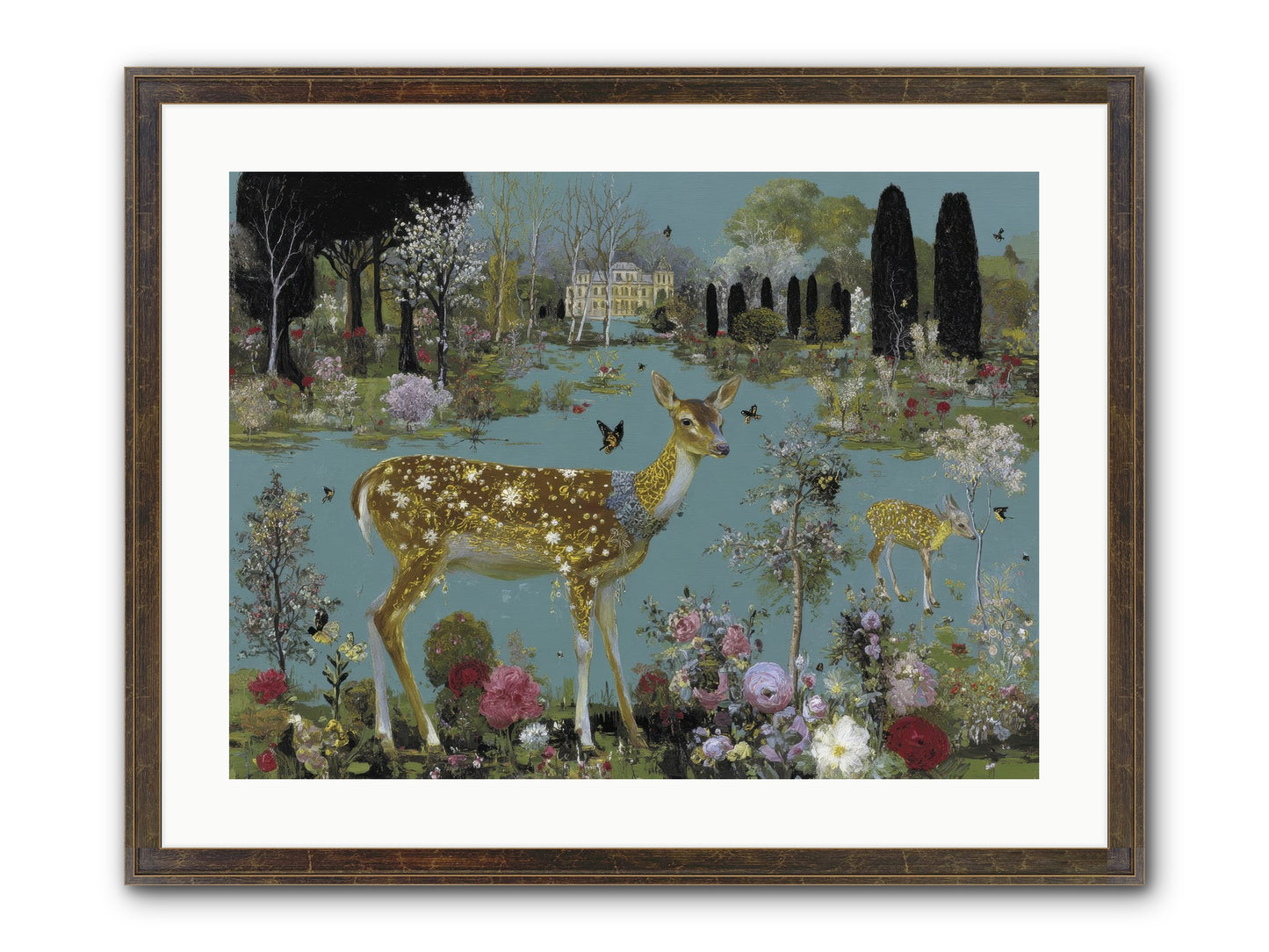 Luminous Whispers Framed Print - Slimwoods Black/Gold 24x18